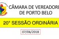 INFORMATIVO CÂMARA DE VEREADORES 20º SESSÃO ORDINÁRIA 2018