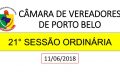 INFORMATIVO CÂMARA DE VEREADORES 21º SESSÃO ORDINÁRIA 2018