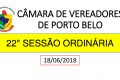 INFORMATIVO CÂMARA DE VEREADORES 22º SESSÃO ORDINÁRIA 2018