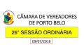 INFORMATIVO CÂMARA DE VEREADORES 26º SESSÃO ORDINÁRIA 2018