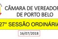 INFORMATIVO CÂMARA DE VEREADORES 27º SESSÃO ORDINÁRIA 2018
