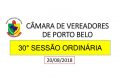 NFORMATIVO CÂMARA DE VEREADORES 30° SESSÃO ORDINÁRIA 2018